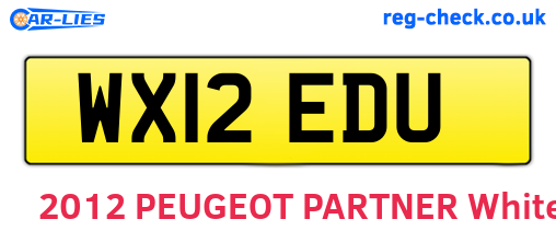 WX12EDU are the vehicle registration plates.