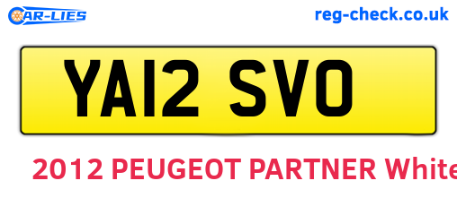 YA12SVO are the vehicle registration plates.