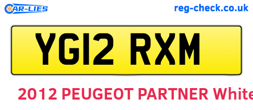 YG12RXM are the vehicle registration plates.