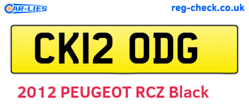 CK12ODG are the vehicle registration plates.