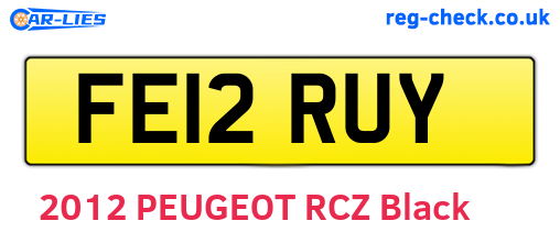 FE12RUY are the vehicle registration plates.