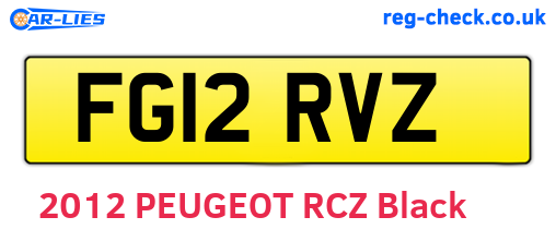 FG12RVZ are the vehicle registration plates.