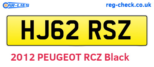 HJ62RSZ are the vehicle registration plates.