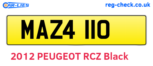 MAZ4110 are the vehicle registration plates.