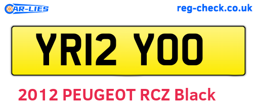 YR12YOO are the vehicle registration plates.
