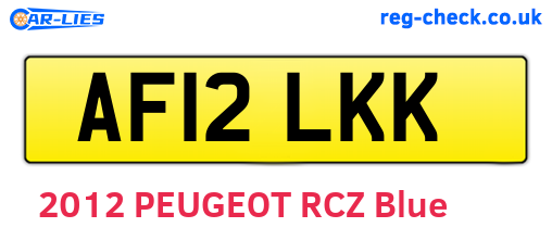 AF12LKK are the vehicle registration plates.