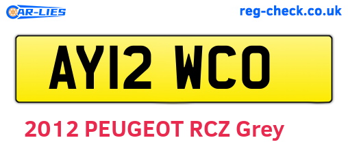 AY12WCO are the vehicle registration plates.