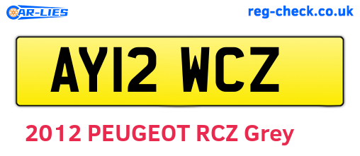 AY12WCZ are the vehicle registration plates.
