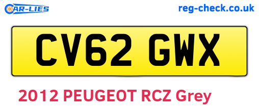 CV62GWX are the vehicle registration plates.