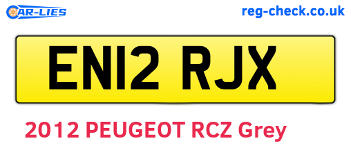 EN12RJX are the vehicle registration plates.