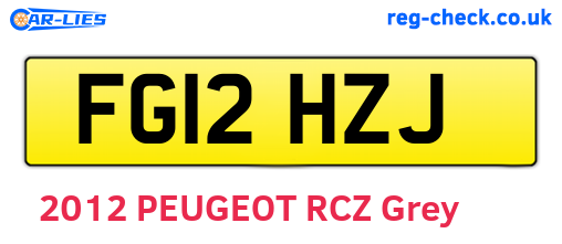 FG12HZJ are the vehicle registration plates.