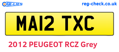 MA12TXC are the vehicle registration plates.