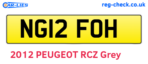 NG12FOH are the vehicle registration plates.
