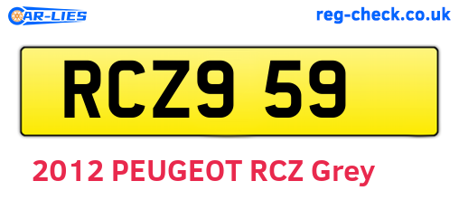 RCZ959 are the vehicle registration plates.