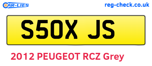 S50XJS are the vehicle registration plates.