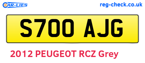 S700AJG are the vehicle registration plates.