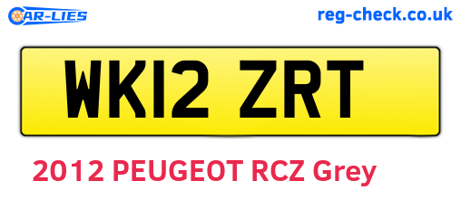 WK12ZRT are the vehicle registration plates.