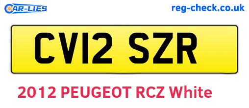 CV12SZR are the vehicle registration plates.