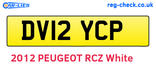 DV12YCP are the vehicle registration plates.