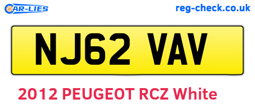 NJ62VAV are the vehicle registration plates.