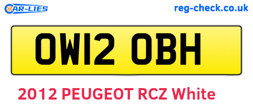 OW12OBH are the vehicle registration plates.