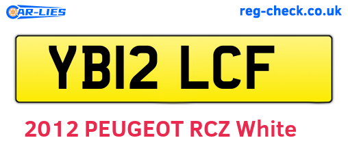 YB12LCF are the vehicle registration plates.