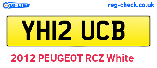 YH12UCB are the vehicle registration plates.