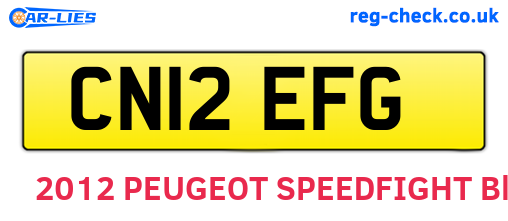 CN12EFG are the vehicle registration plates.