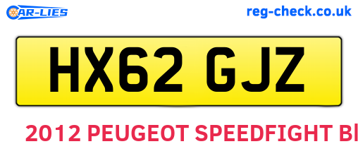 HX62GJZ are the vehicle registration plates.