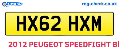 HX62HXM are the vehicle registration plates.