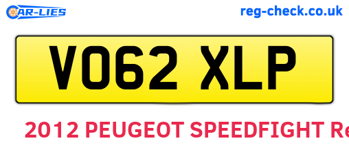 VO62XLP are the vehicle registration plates.
