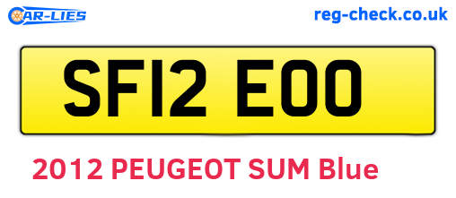 SF12EOO are the vehicle registration plates.