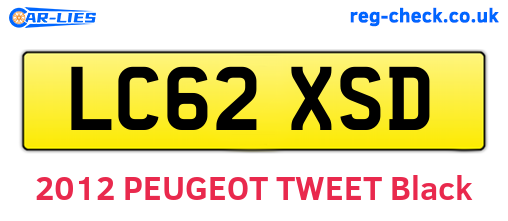 LC62XSD are the vehicle registration plates.