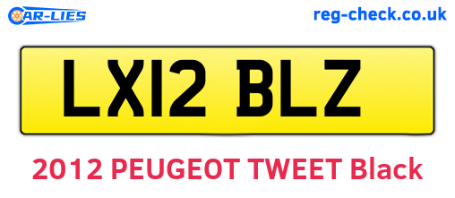 LX12BLZ are the vehicle registration plates.