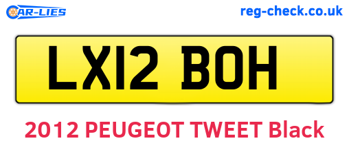 LX12BOH are the vehicle registration plates.