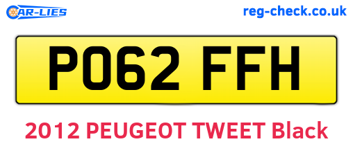 PO62FFH are the vehicle registration plates.