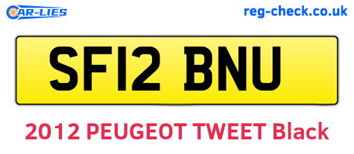 SF12BNU are the vehicle registration plates.