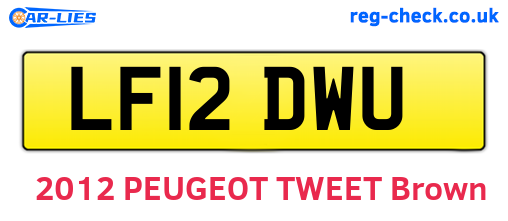 LF12DWU are the vehicle registration plates.