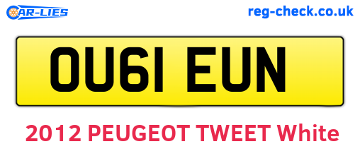 OU61EUN are the vehicle registration plates.