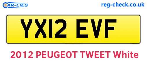 YX12EVF are the vehicle registration plates.