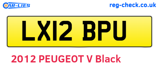 LX12BPU are the vehicle registration plates.