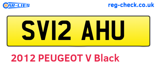 SV12AHU are the vehicle registration plates.