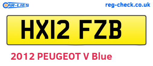 HX12FZB are the vehicle registration plates.