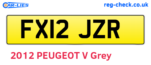 FX12JZR are the vehicle registration plates.