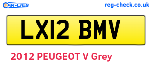 LX12BMV are the vehicle registration plates.