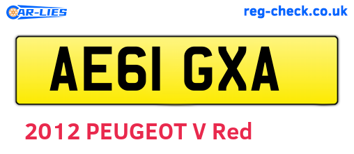 AE61GXA are the vehicle registration plates.