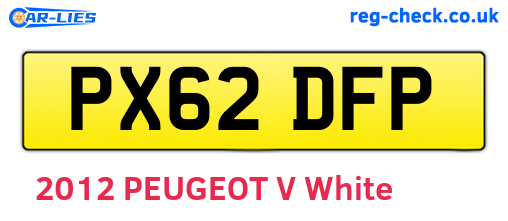 PX62DFP are the vehicle registration plates.