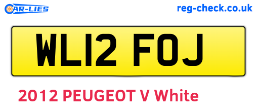 WL12FOJ are the vehicle registration plates.