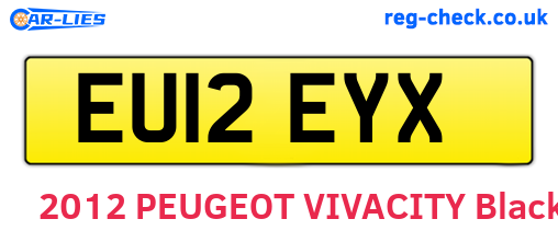 EU12EYX are the vehicle registration plates.