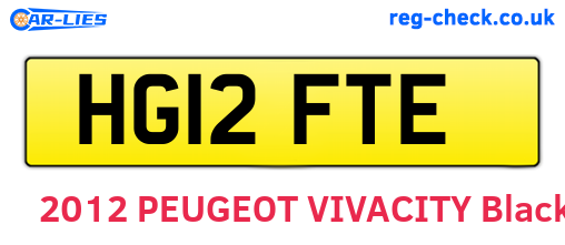 HG12FTE are the vehicle registration plates.